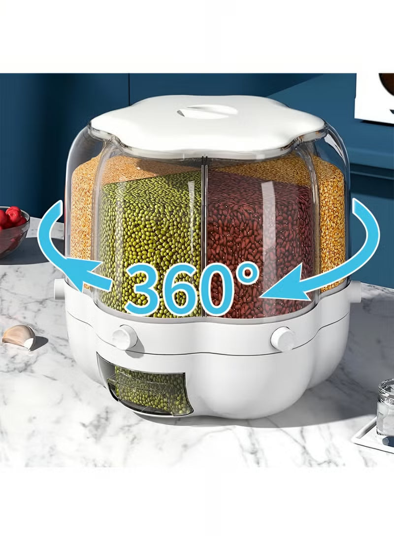 موزع الحبوب والمواد الجافة بتصميم دوار 360° – تنظيم ذكي لمطبخك